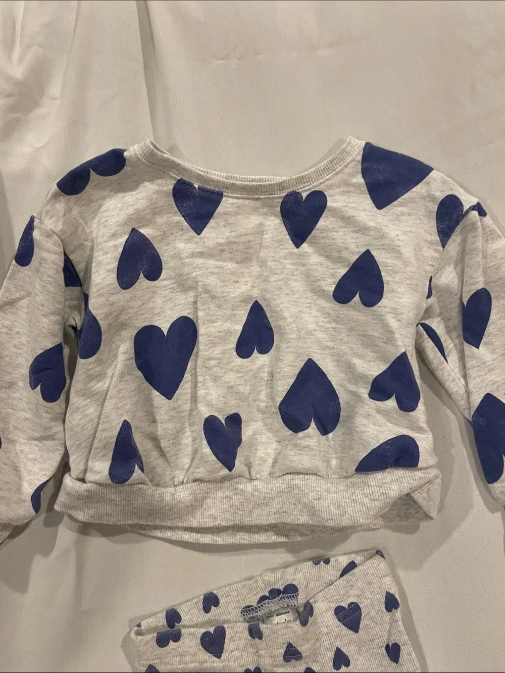 Kids Pajama Set - Green Butterfly Top & Blue Floral / White Heart Pants